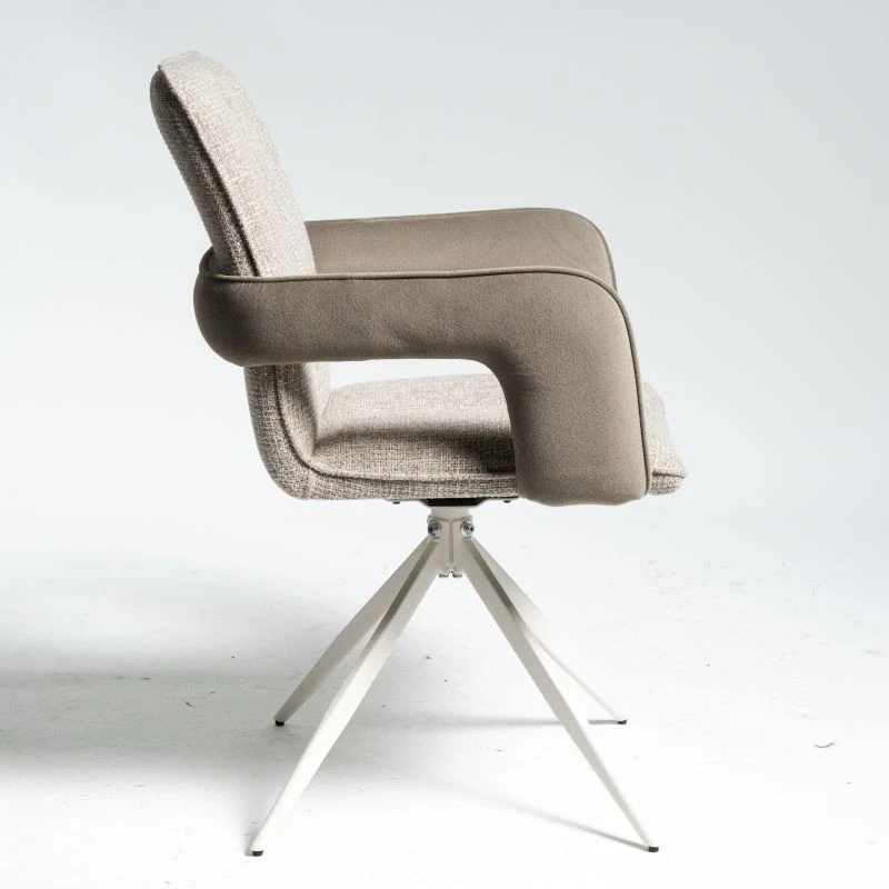 Beige Desk Chair With Armrest Backrest With Stitching suppliers