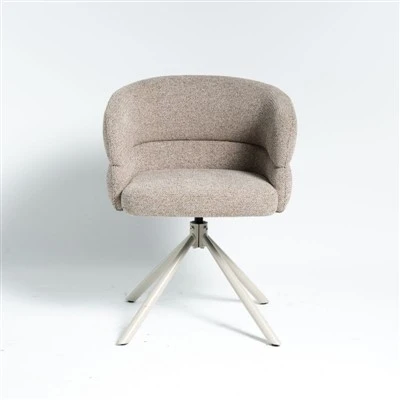 360 ဒီဂရီ Beige Swivel Auto Return Beige Fabric Desk Chair